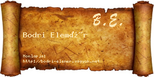Bodri Elemér névjegykártya