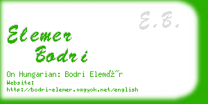 elemer bodri business card